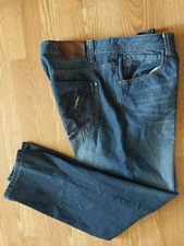 MISKEEN ORIGINALS JEANS BOOTCUT ZIPPER FLY LOGO BLUE DENIM 39 X 32 Read!!