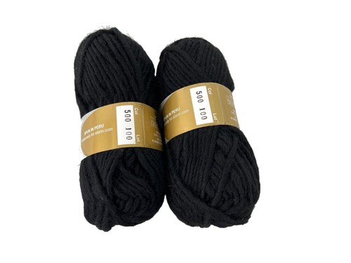 Elann Collection Peruvian Highland Wool Yarn Black Super Bulky AT 842 Lot of 2 - Picture 3 of 4