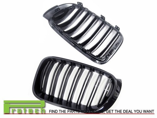 M Type Front Grille for 2014 BMW F25 X3 LCI (Faelift) 2015 F26 X4 - Gloss Black - Picture 2 of 3