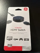 3-Device HDMI Switch GE Full HD 1080P Model 33624 New In Package 