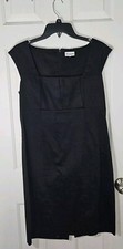 MARVIN RICHARDS Sleeveless Pleated Front Little Black Dress Zip Up size 12 