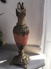 Spooky! Vintage decorative urn ornate metal gold and orange — photo 4