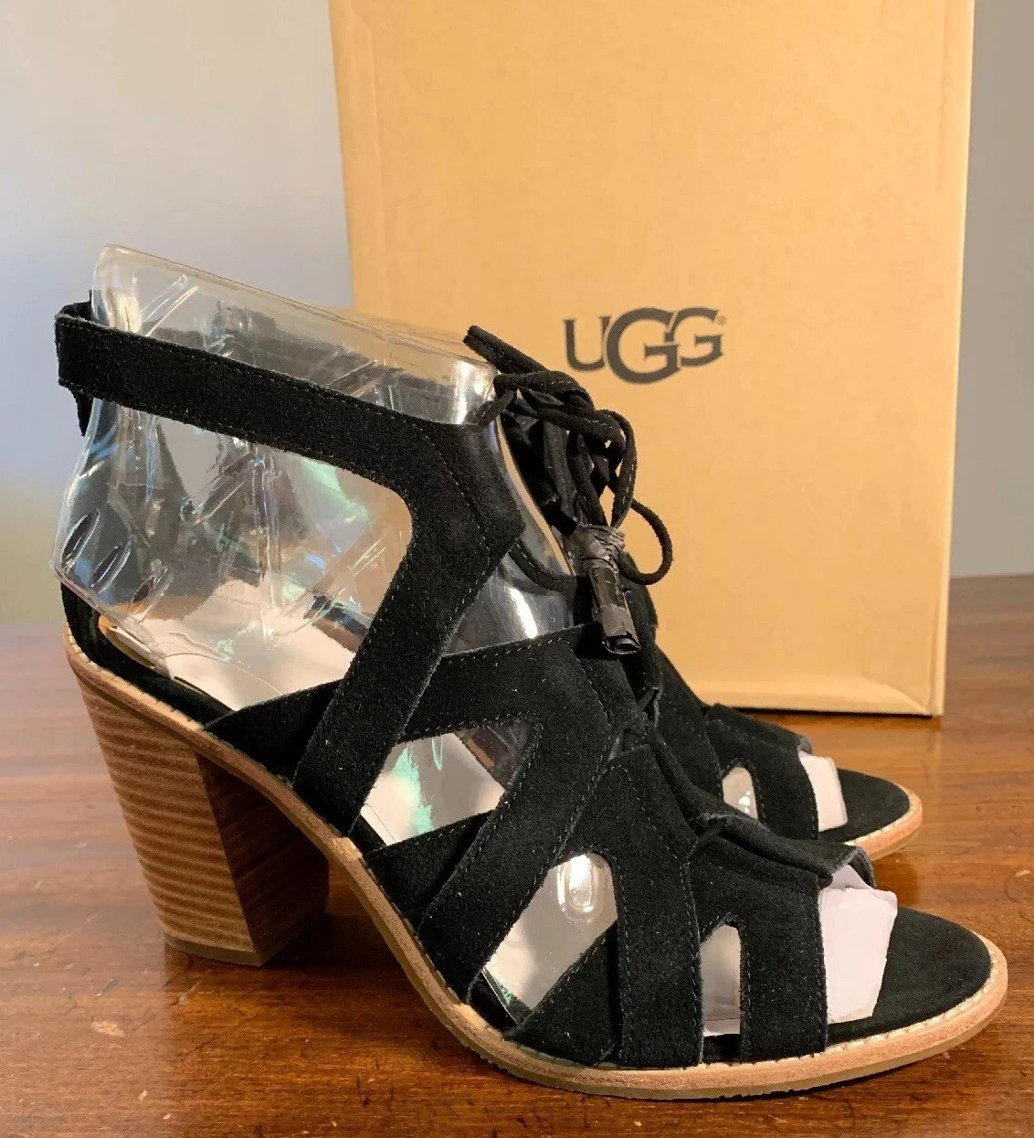 UGG HARRIS 1020323 BLACK BLOCK HEALS TAGLIA 11 100% AUTENTICO NUOVO**DONNA’S