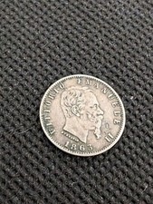 1863 M ITALY 50 CENTESIMI Y#15 VERY FINE CONDITION 