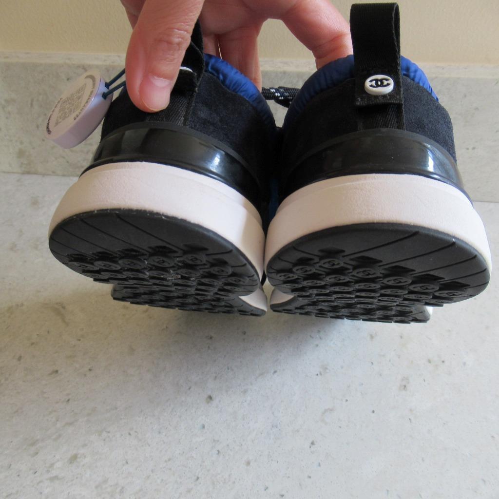 2021 Chanel Blue Suede Sneakers Trainers Running Shoes 38.5
