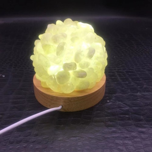 Lámpara esfera cristal citrino natural luz nocturna curación decoración del hogar 1 pieza - Imagen 10 de 24