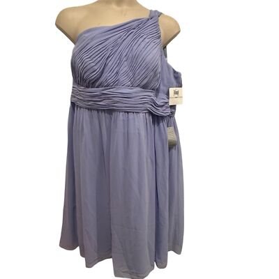 Donna Morgan Rhea One-Shoulder Chiffon Dress Size 22W Purple Iris Bridesmaid