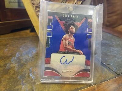 Coby White FOTL 2019 Panini Bue Shimmer Prizm  Rookie Auto RARE..
