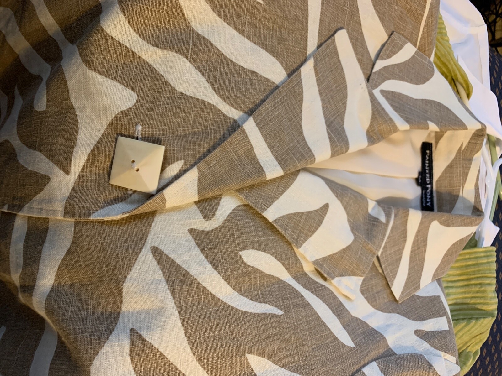 Giacca Pony dipinta taglia M design marrone e bianco perfetta un bottone