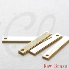 20 Pieces Raw Brass Rectangle Charm - 25x5mm (CW-3589C-V-217)