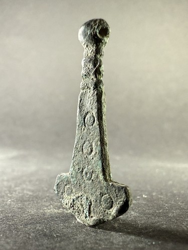 LOVELY ANCIENT VIKING NORSE BRONZE THORS HAMMER PENDANT AMULET CIRCA 800-900 AD - Picture 5 of 5