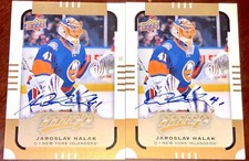 Jaroslav Halak Vancouver Canucks NHL auto autograph signed hockey card LOT X2 !!