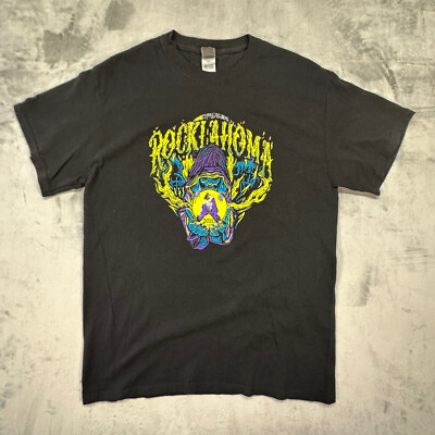 Rocklahoma 2021 Concert T-shirt Black Wizard LimpBizkit Slipknot Rob Zombie Sz M