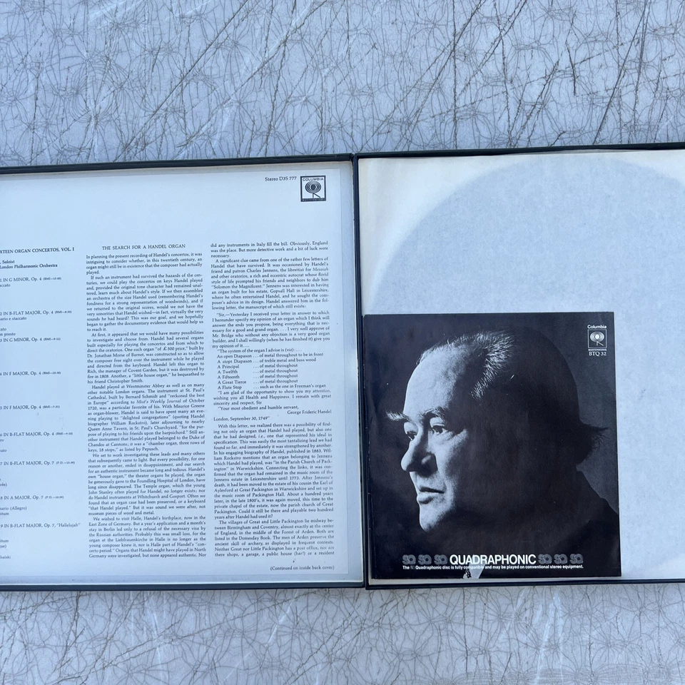 Handel: The Sixteen Organ Concertos, Vol 1 (Concertos No 1 - 9)  Biggs Soloist - Image 4 of 4