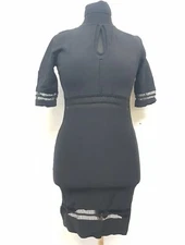 ° True Decadence Turtleneck Bodycon Dress Black Size UK 12