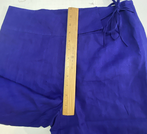 ROBERT KRUGMAN Women Wide Leg Linen Pants Sz 10 Purple Capris Zip Closure 51-1 - Picture 7 of 11