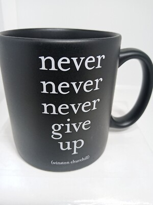 NEVER GIVE UP COFFEE MUG. NEVER NEVER MEVER GIVE UP MUG. DETERMINATION Mug. B318
