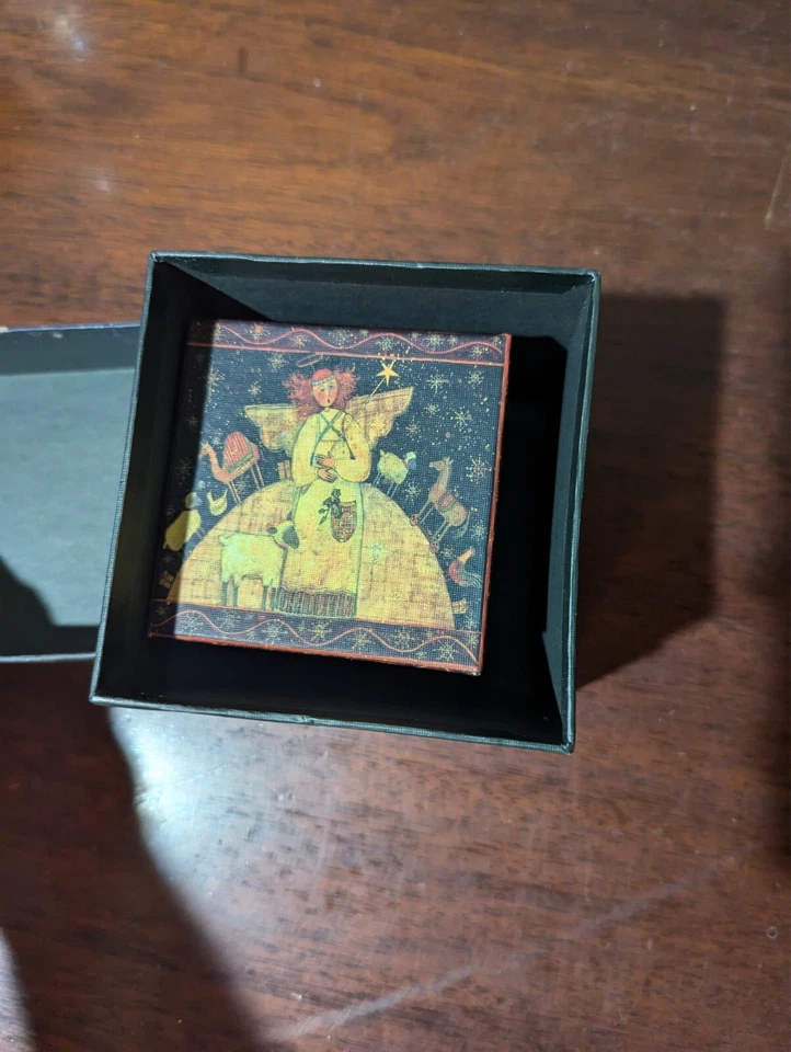 Bob's Boxes 3~Primitive Stackable Nesting Boxes Lang Paper Winter and Nativity - Image 4 of 4