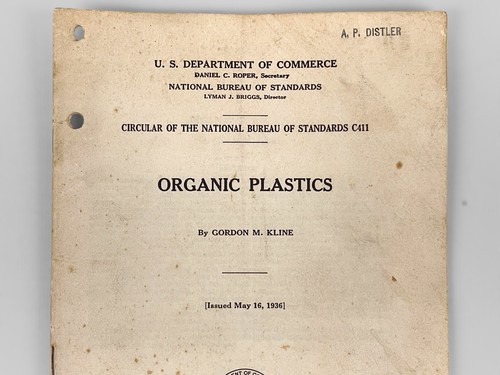 Rare VTG US Department Of Commerce May 1936 Organic Plastics 5 Cents book Manual - Picture 2 of 7
