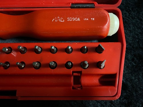 MAC Tools Right Angle Screwdriver Set w/ Case D90A Hex Bit Magnetic USA - Picture 3 of 10