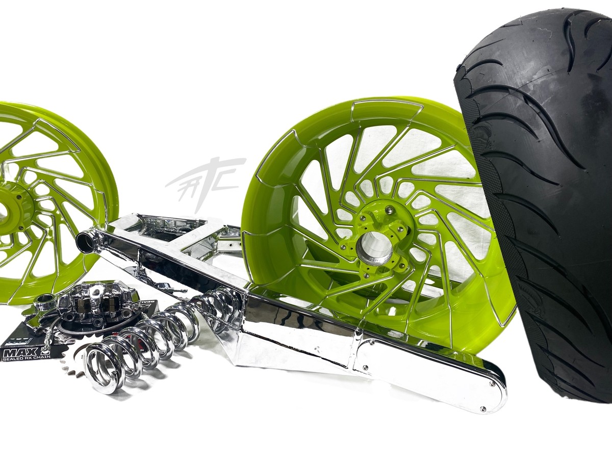 NINJA 240 FAT TIRE KIT CHROME ARM NEON CONTRAST WHEELS 06-11