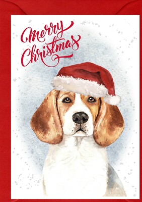Beagle Dog A6 (4" x 6") Christmas Card - Blank inside - by Starprint ...