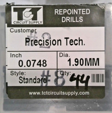 TCT REPOINTED DRILLS SLOT 1.90MM 0.0748" DIA 0.343" FLUTE LOT OF 27