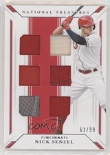 2019 Panini National Treasures Game Gear Material Sixes 61/99 Nick Senzel 1og