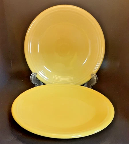 Set of 2 Homer Laughlin Fiesta Ware 7 1/4 Inch Salad/Dessert Plate Yellow