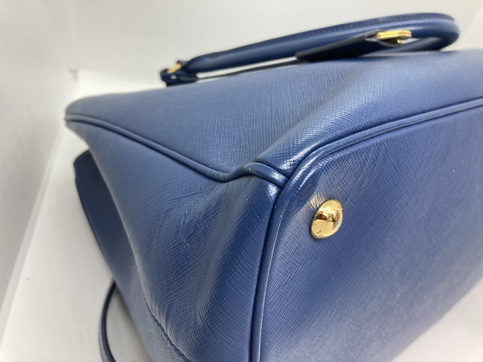 used PRADA Galleria Saffiano leather Blue 2Way Shoulder Hand bag Tote 29113 thumbnail 6
