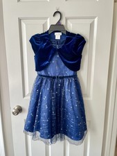 Jona Michelle Girls Navy Blue Sparkly Dress With Removable Shrug