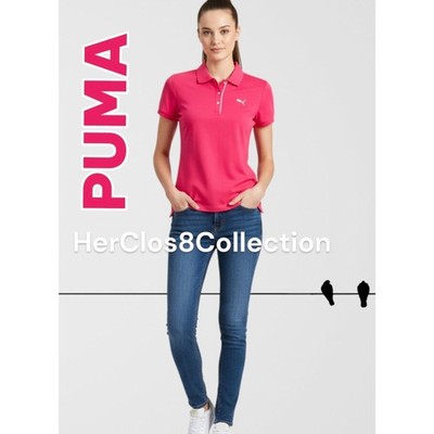 $57 PUMA Women's Dry Cell Golf Polo Shirt Collared Virtual Pink  NWT Size Small