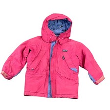 Patagonia Winter Jacket Kids 6 Pink Blue Hooded Insulated Parka Ski Coat