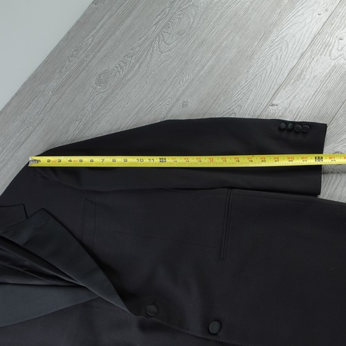 Canali Suit Mens 42R EU Size 52 Solid Black Tuxedo Notch Lapel Luxury Made Italy - Picture 12 of 23