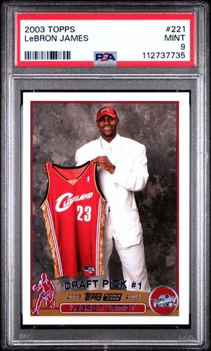 2003 TOPPS #221 LEBRON JAMES ROOKIE RC PSA 9