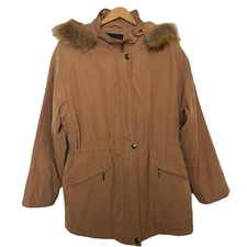 Pendleton Brown/Tan Parka/Coat Removable Fur Hood Lined Insulated Women  s Sz.L