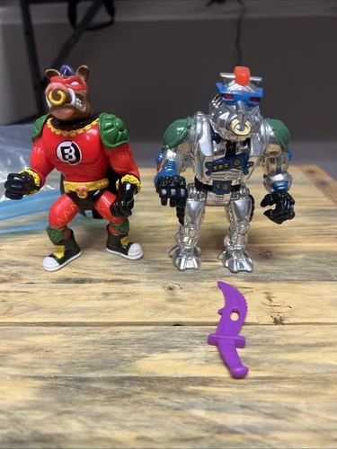 Vintage 1993 Teenage Mutant Ninja Turtles Robotic Bebop And Mighty Bebop
