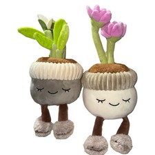 Greenhouse by Russ 12 Inch Plush Lillies  Pink Daisies Plush Set of 2