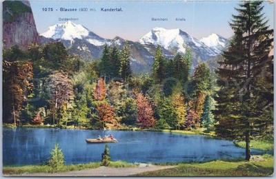 Künstlerische Vintage AK Blausee Kandertal Schweiz