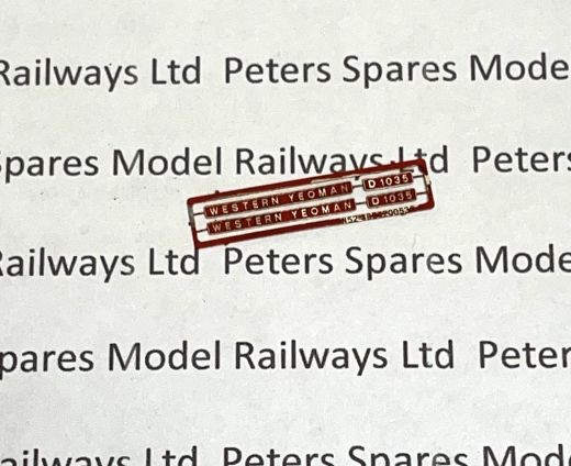 Dapol 116187 Class 52 N Gauge Nameplate Set Yeoman D1035