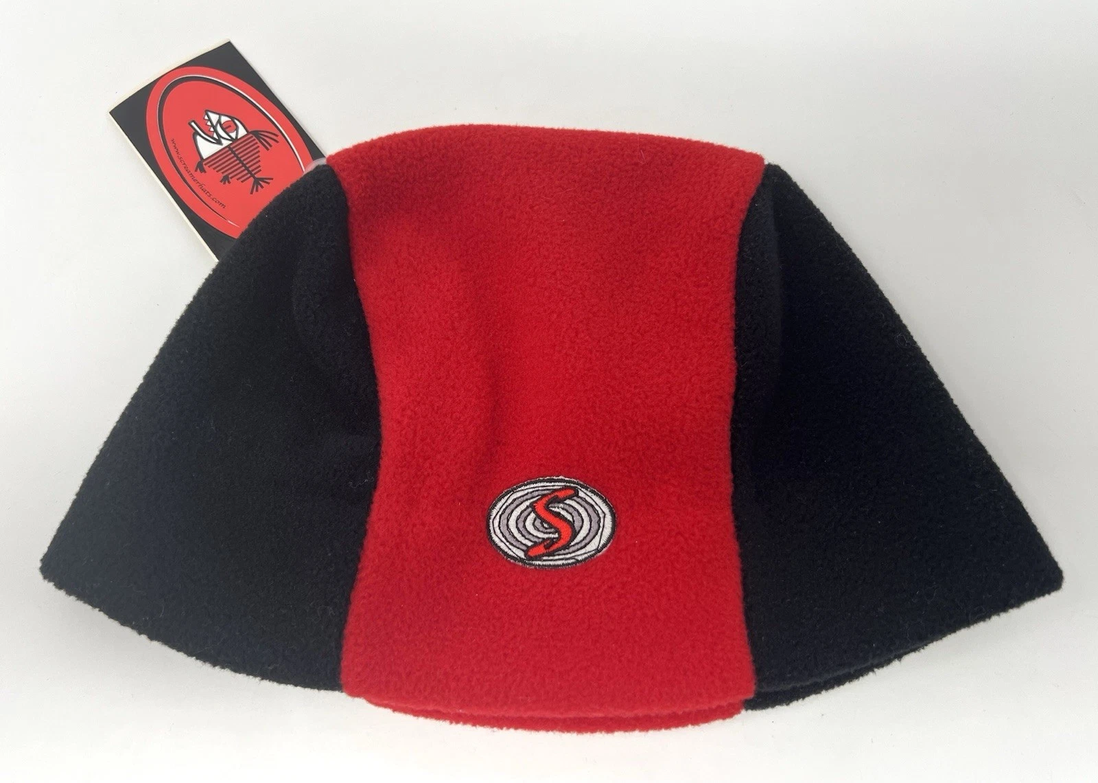 Screamer Beanie Hat Cap Winter Fleece Black Red Made in USA Unisex Adults OSFM