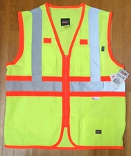 Dickies Hi-Vis Safety Vest 3M Scotchlite Reflective Ansi Class 2 Size M R NEW