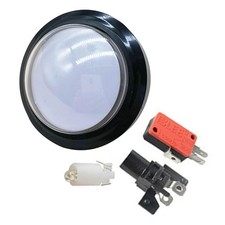 60mm White Arcade Round Push Button Illumilated 12V LED Light w/ Microswitch dd