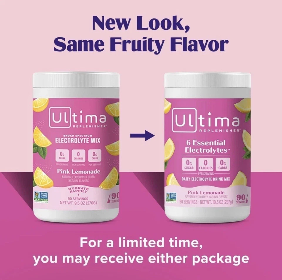 2x Ultima Replenisher смесь электролитных напитков - розовый лимонад, 90 порций - Изображение 2 из 4