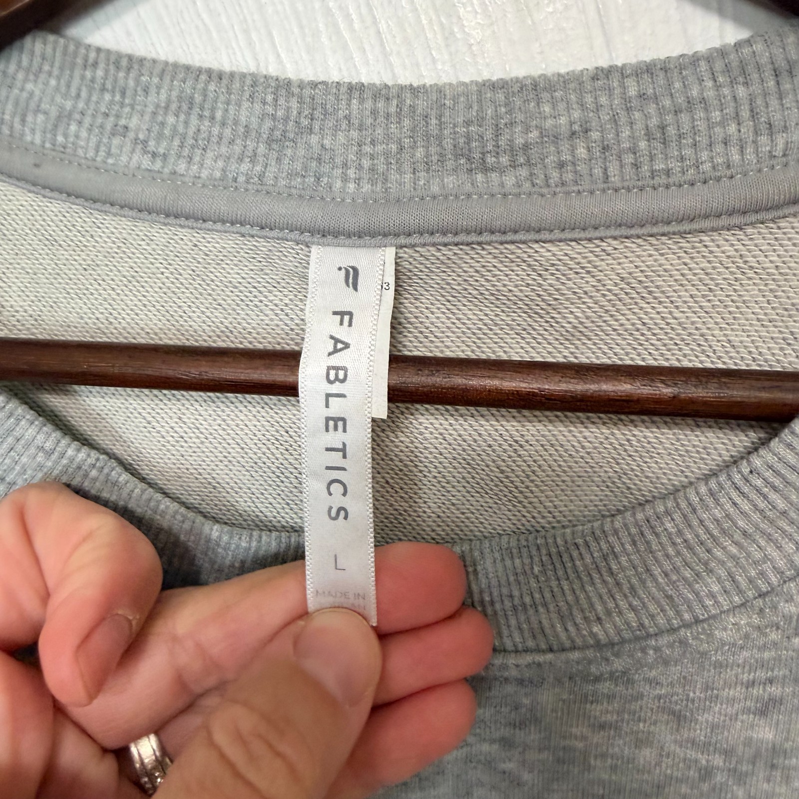 Fabletics Gray Cropped Sweatshirt Pullover Long S… - image 3