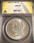 1885 MORGAN SILVER DOLLAR ** ANACS MS-62 **  PROBLEM FREE COIN  (7715)