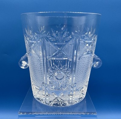 Vintage Vistra Cut Crystal Ice Bucket With Handles /s