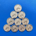 Lot of 10 Silver Washington Quarters 1964