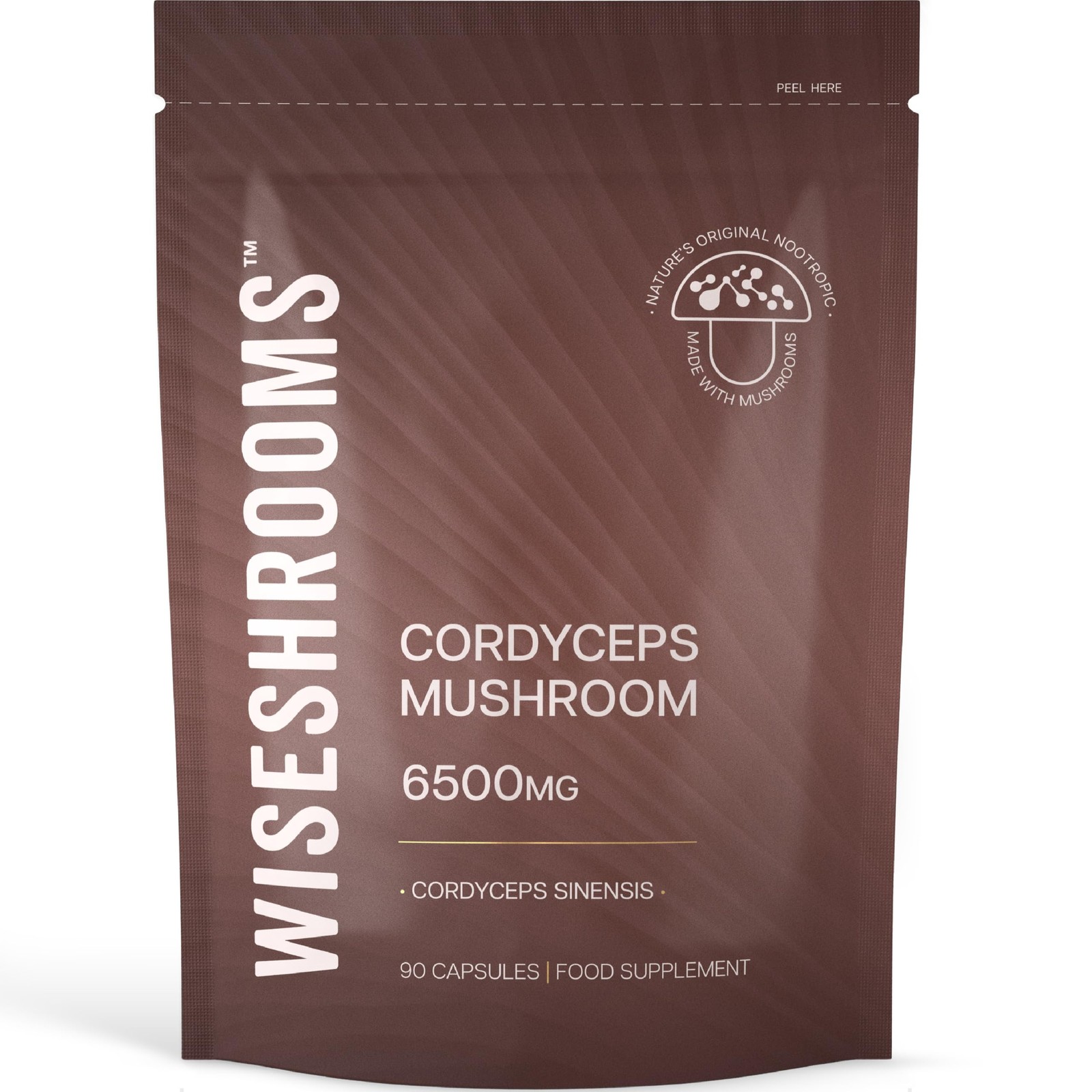 Cordyceps Capsules 6500mg - Mushroom Extract 90 count (Pack of 1)