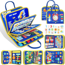 Busy Board - Montessori Toys for 1 2 3 4 Year Old, Busy Book Toddler Activities